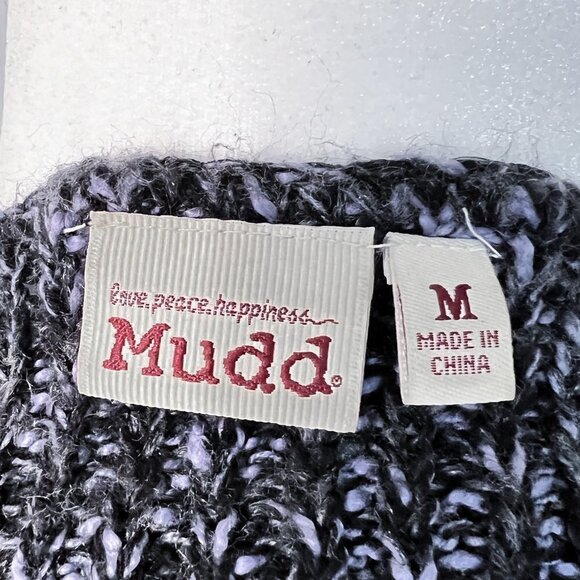 Women's Mudd Long Sleeve Sweater | Blue | Open Knit | Scoop Neck | Size Medium - Picture 8 of 10